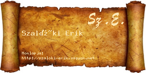 Szalóki Erik névjegykártya